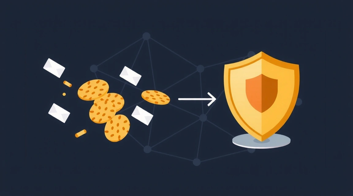 Digital cookies and data protection illustration